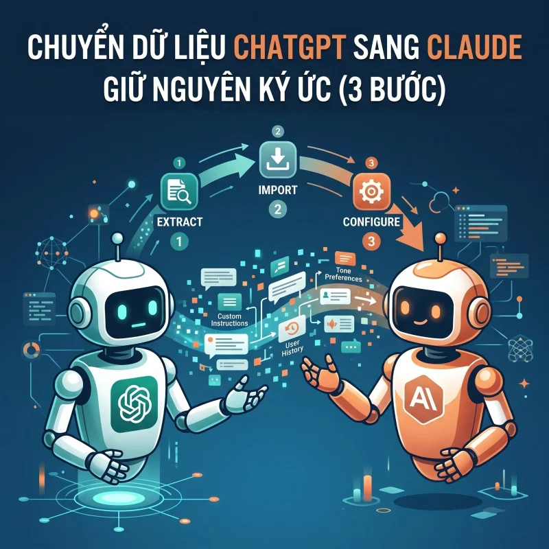 Chuyển dữ liệu ChatGPT sang Claude nhanh chóng – Hướng dẫn chi tiết 2026